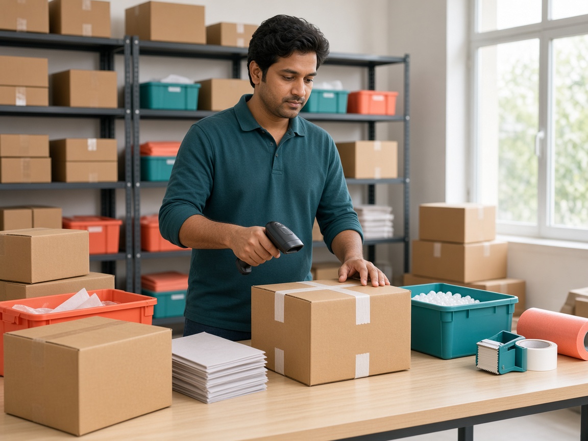 E-commerce fulfilment and parcel packing